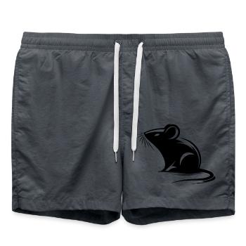 Little Cute Mouse Drawing - Swim Trunks - anthracite - Front - AI Model Male 185 light (185cm)