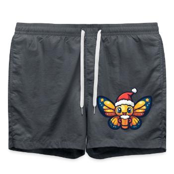 Papillon Bière Noël Noël - Short de bain - charbon - Devant - AI Model Male 185 light (185cm)