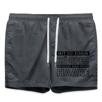 Funny Saying Picture Funny Humor Gift Idea - Swim Trunks - anthracite - Front - AI Model Male 185 light (185cm)