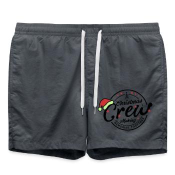 christmas santa 2024 2025 movie holiday family xms - Swim Trunks - anthracite - Front - AI Model Male 185 light (185cm)