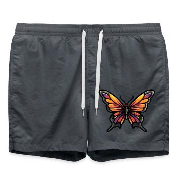 Bande dessinée papillon - Short de bain - charbon - Devant - AI Model Male 185 light (185cm)