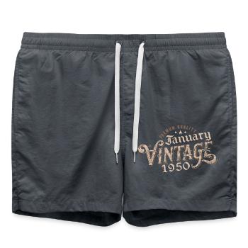 Janvier 1950 | 1950 Janvier Vintage Anniversaire - Short de bain - charbon - Devant - AI Model Male 185 light (185cm)