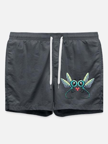 Libelle Paar Valentinstag - Badeshorts - Anthrazit