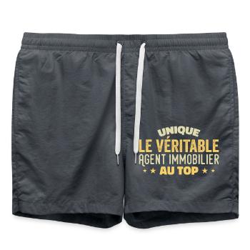 Der Immobilienmakler an der Spitze - Badeshorts - Anthrazit - Vorne - AI Model Male 185 light (185cm)
