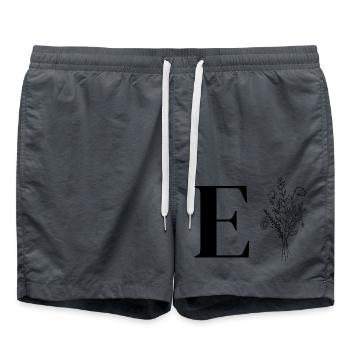 Lette e fleurs minimalistes - Short de bain - charbon - Devant - AI Model Male 185 light (185cm)