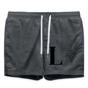 Minimalist flowers - Swim Trunks - anthracite - Front - AI Model Male 185 light (185cm)