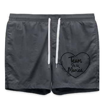 Team de La mariée cœur floral - Short de bain - charbon - Devant - AI Model Male 185 light (185cm)