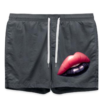 Black lips, mesmerizing charm. - Swim Trunks - anthracite - Front - AI Model Male 185 light (185cm)
