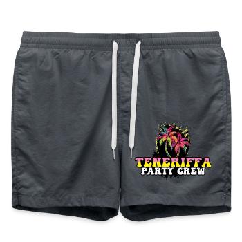 Tenerife Party Crew Holidays - Swim Trunks - anthracite - Front - AI Model Male 185 light (185cm)