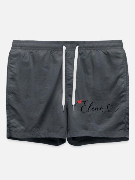 Elena Surname First name Calligraphy Heart - Swim Trunks - anthracite