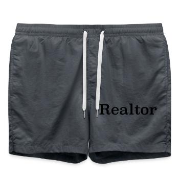 Immobilienmakler - Makler - Badeshorts - Anthrazit - Vorne - AI Model Male 185 light (185cm)
