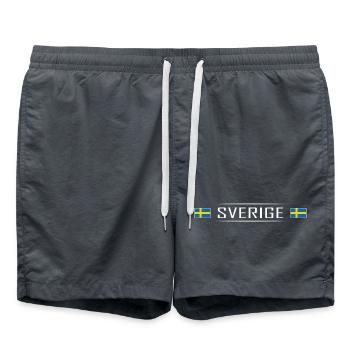 Pays Sverige Suède Scandinavie Vacances - Short de bain - charbon - Devant - AI Model Male 185 light (185cm)