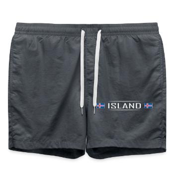 Island Land Iceland Skandinavien Urlaub - Badeshorts - Anthrazit - Vorne - AI Model Male 185 light (185cm)