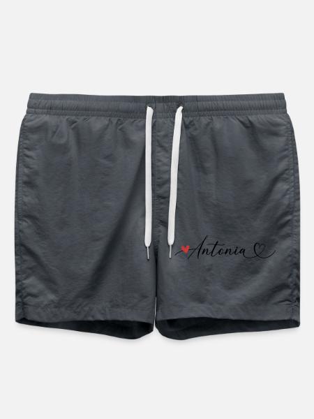 Antonia surname First name Calligraphy heart - Swim Trunks - anthracite