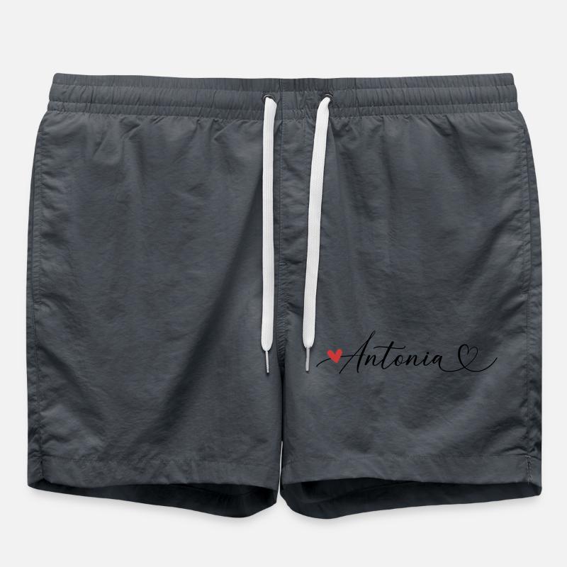 Antonia surname First name Calligraphy heart - Swim Trunks - anthracite