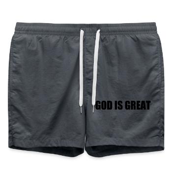 god is great - Badeshorts - Anthrazit - Vorne - AI Model Male 185 light (185cm)
