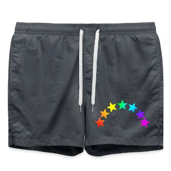 étoiles colorées - Dégradé arc-en-ciel - Short de bain - charbon - Devant - AI Model Male 185 light (185cm)