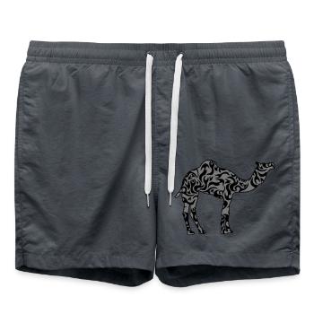 Beau motif camel silhouette contour noir - Short de bain - charbon - Devant - AI Model Male 185 light (185cm)