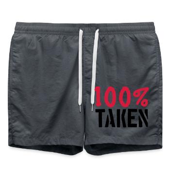 100 pour cent taken pardon amour amour couple pae - Short de bain - charbon - Devant - AI Model Male 185 light (185cm)