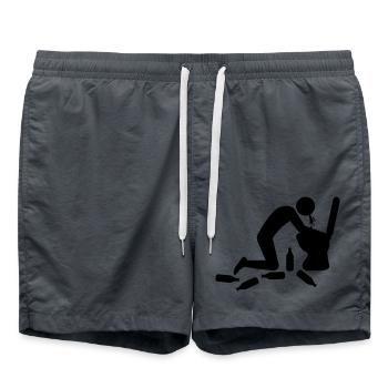 Vomit Toilette - Swim Trunks - anthracite - Front - AI Model Male 185 light (185cm)