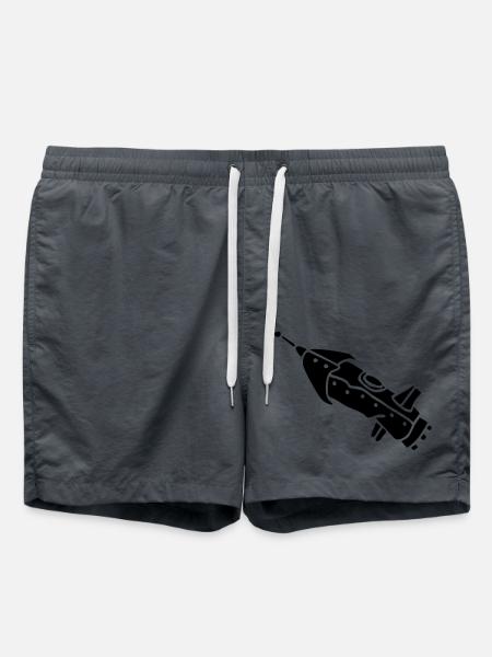 space shuttle space ship Rakete rocket satellite - Swim Trunks - anthracite