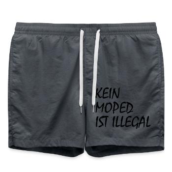 kein moped ist illegal - Badeshorts - Anthrazit - Vorne - AI Model Male 185 light (185cm)