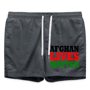 Afghan lives matter - Short de bain - charbon - Devant - AI Model Male 185 light (185cm)
