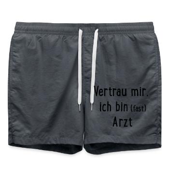 Vertrau mir, ich bin fast Arzt - Badeshorts - Anthrazit - Vorne - AI Model Male 185 light (185cm)