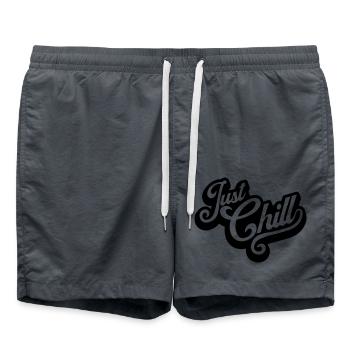 Just Chill Text Logo - Swim Trunks - anthracite - Front - AI Model Male 185 light (185cm)