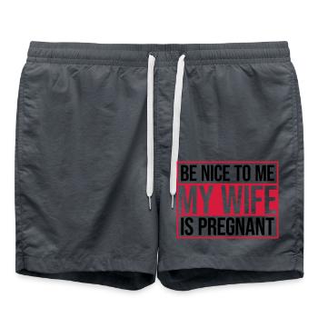 ma femme est enceinte - Short de bain - charbon - Devant - AI Model Male 185 light (185cm)