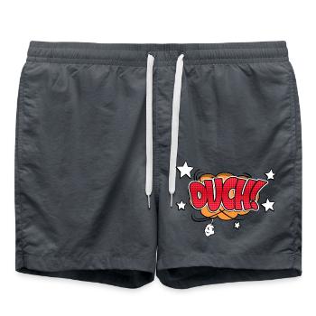 Aïe! Style bande dessinée Bubble Graffiti Lettrage - Short de bain - charbon - Devant - AI Model Male 185 light (185cm)