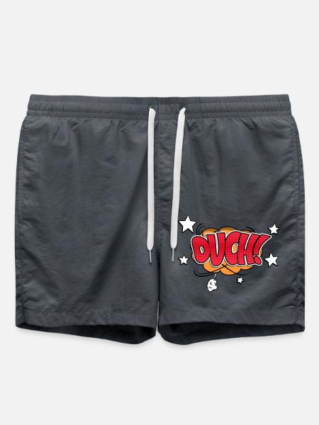 Ouch! Comic Style Bubble Graffiti Lettering - Swim Trunks - anthracite