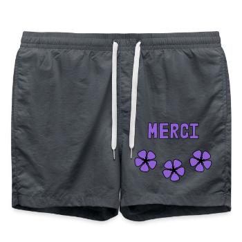 MERCI. THANKS. THANK YOU. ANNIVERSAIRE. NAISSANCE. - Short de bain - charbon - Devant - AI Model Male 185 light (185cm)