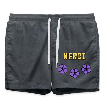 MERCI. THANKS. THANK YOU. ANNIVERSAIRE. NAISSANCE. - Short de bain - charbon - Devant - AI Model Male 185 light (185cm)