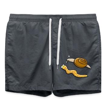 Escargot et chenille - Short de bain - charbon - Devant - AI Model Male 185 light (185cm)