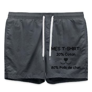 Propriétaire de chat - Short de bain - charbon - Devant - AI Model Male 185 light (185cm)