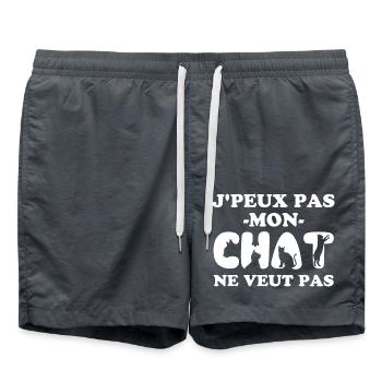 Je peux mon chat veut pas - Short de bain - charbon - Devant - AI Model Male 185 light (185cm)