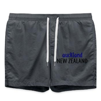 Auckland - Nouvelle-Zélande - Kiwi Aotearoa Neuseeland - Short de bain - charbon - Devant - AI Model Male 185 light (185cm)