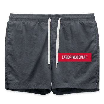 Eat Drink Repeat - Badeshorts - Anthrazit - Vorne - AI Model Male 185 light (185cm)