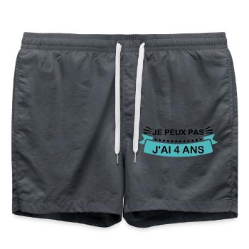 Je peux pas j'ai 4 ans - Short de bain - charbon - Devant - AI Model Male 185 light (185cm)