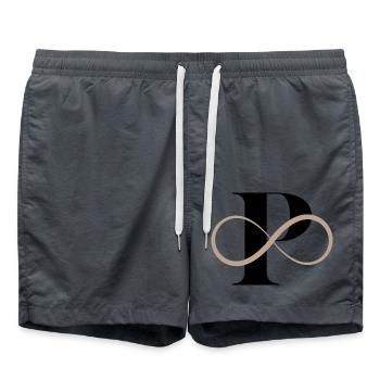Unendlicher Buchstabe P - Badeshorts - Anthrazit - Vorne - AI Model Male 185 light (185cm)