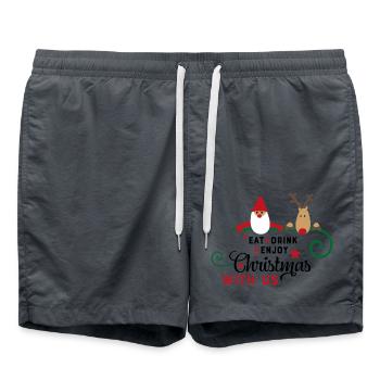 Dictons amusants pour Noël - Short de bain - charbon - Devant - AI Model Male 185 light (185cm)