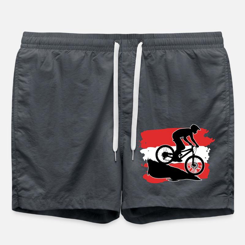 Austria Flag Downhill Biker - Swim Trunks - anthracite
