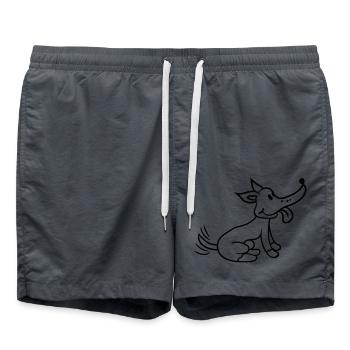 Dog wagging sweet happy excited - Swim Trunks - anthracite - Front - AI Model Male 185 light (185cm)