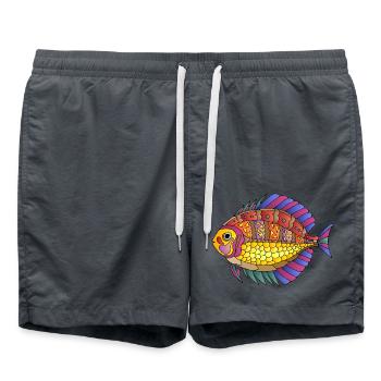 Poisson - Short de bain - charbon - Devant - AI Model Male 185 light (185cm)
