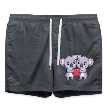 Koala Paar Valentinstag - Badeshorts - Anthrazit - Vorne - AI Model Male 185 light (185cm)