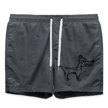 Dog Zombie Undead Halloween Horror Corpse Creepy - Swim Trunks - anthracite - Front - AI Model Male 185 light (185cm)