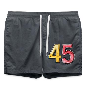 45 Number symbol - Swim Trunks - anthracite - Front - AI Model Male 185 light (185cm)