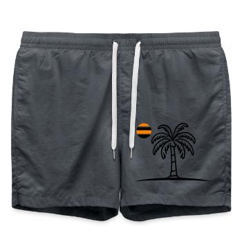 Insel Palme Sommer - Badeshorts - Anthrazit - Vorne - AI Model Male 185 light (185cm)