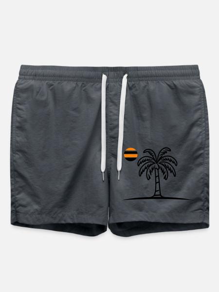 Island Palm Tree Summer - Swim Trunks - anthracite